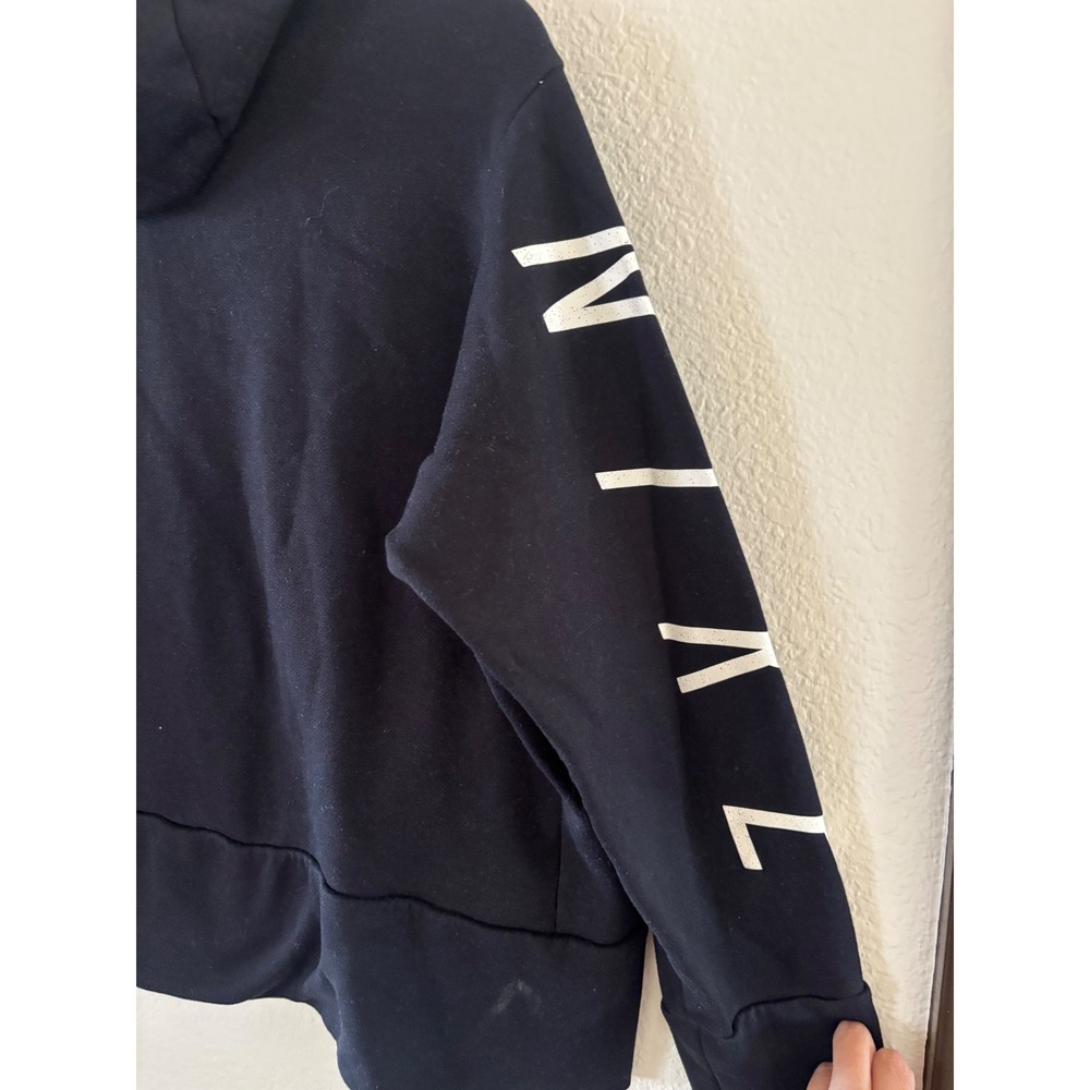 Nike Dri-FIT Hoodie Black Graphic Sleeve Swoosh Sweatshirt Mens XL - Picture 4 of 9